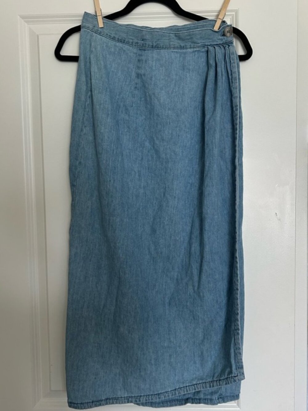 Blue Midi Wrap Skirt Casual Resort Wear
